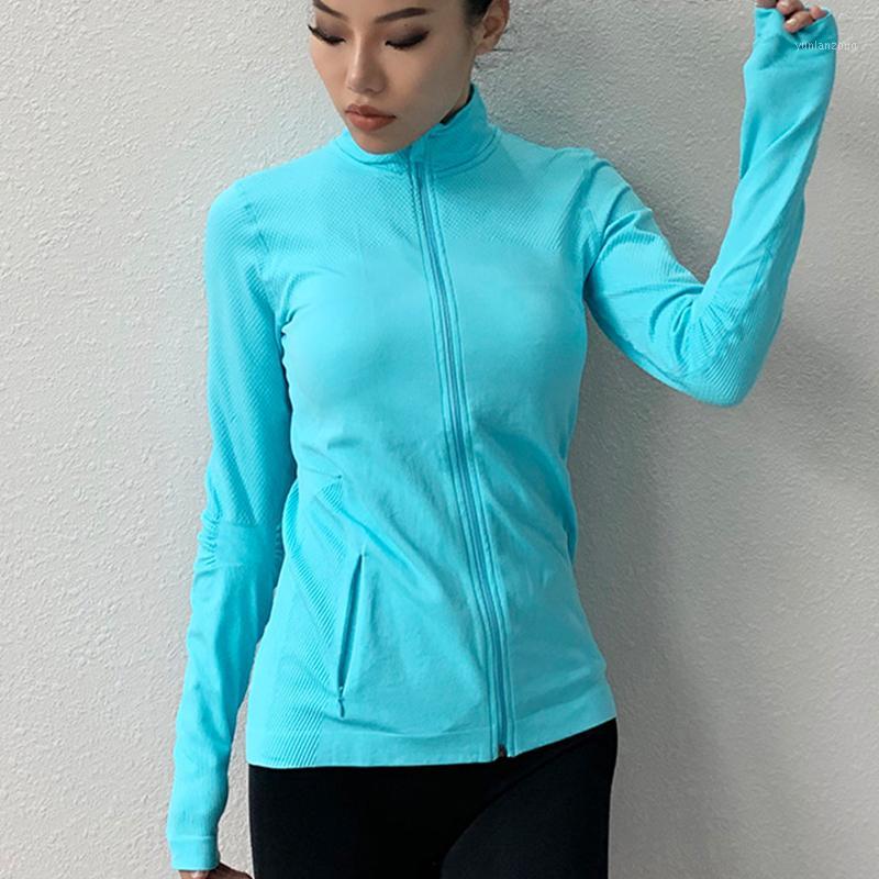 

Gym Zipper Crop Tops Women Yoga Long Sleeve Shirt Sexy High Collar Sports T-shirt Running Top Fitness Workout Shirts1, Black