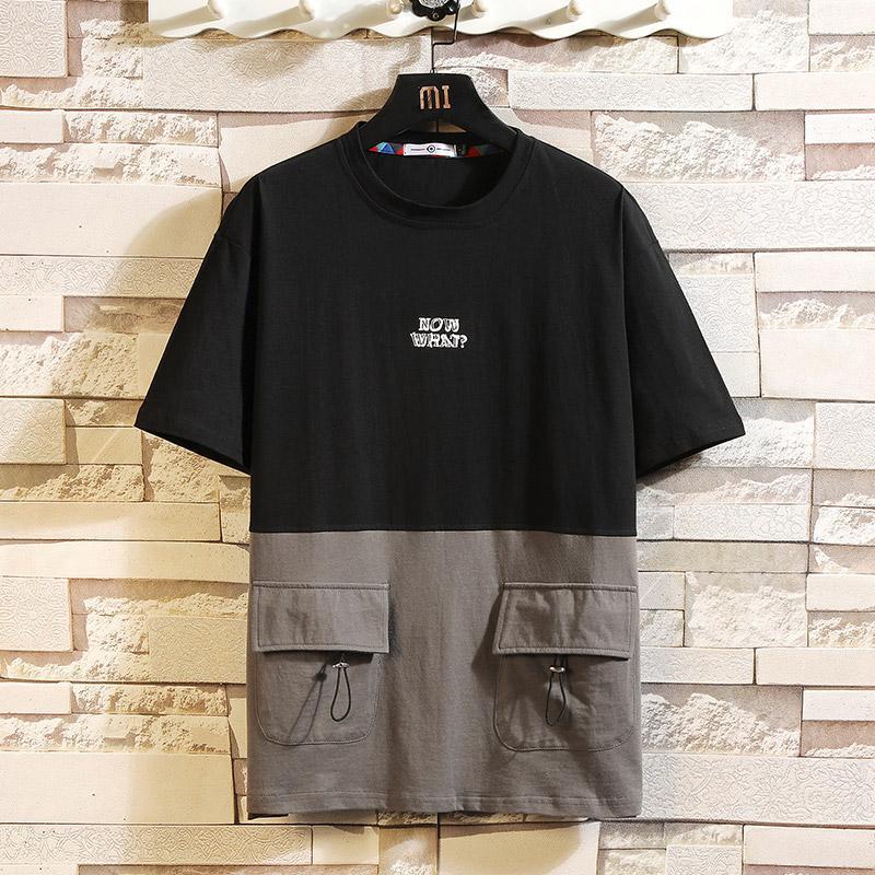 

Short Sleeve T Shirt Men 2020 Summer Loose Tshirt Top Tees HIP HOP PUNK ROCK Fashion Clothes Plus Size M-4XL 5XL O NECK1, T3112 b