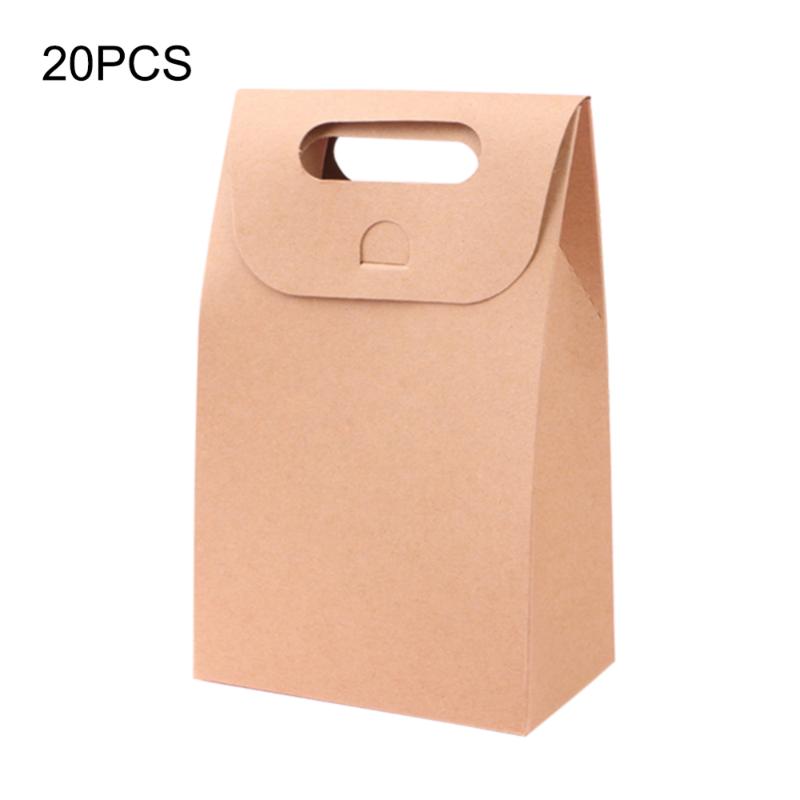 

20pcs Kraft Paper Gift Bag Festival Bags Wedding Birthday Party Gift Candy Cupcake Box Cookies Cake Package Wrapping Supplies
