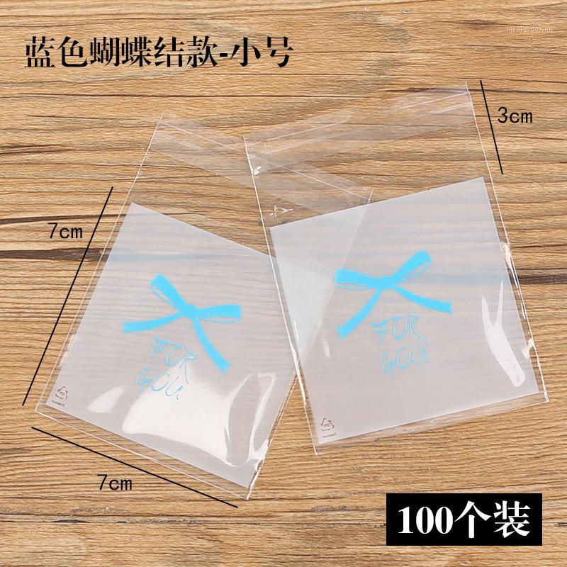 

100pcs/lot Snack Packaging Bag Blue Bow Simple Life On White Wedding Party Homemade Cookie Wrap Biscuit Candy Bag1