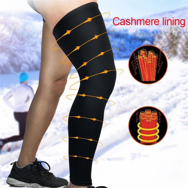 

1PCS Sports Silicone Antiskid Long Knee Support Brace Pad Protector Sport Basketball Leg Sleeve Sports Kneepad, As pic