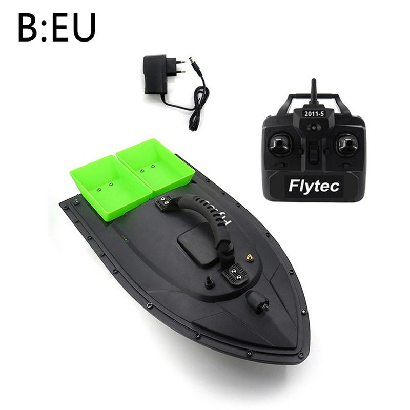 

EU/US/UK Flytec 2011-5 Fishing Tool Smart RC Bait Boat Toys Dual Motor Fish Finder Ship Boat Remote Control 500m Fishing Boat, Black