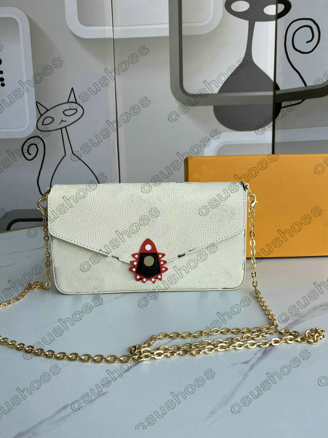 

CRAFTY Bags POCHETTE Chain FÉLICIE Cross Body Womens 3 in 1 Empreinte Leather Mini Hangbags Envelope Purse 3pcs Shopping Bag M69515