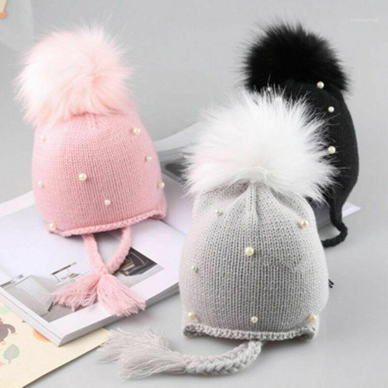 

Cute Toddler Kids Girl Boy Baby Infant Winter Warm Crochet Knit Hat Beanie Cap Black Pink White Green1, Gray