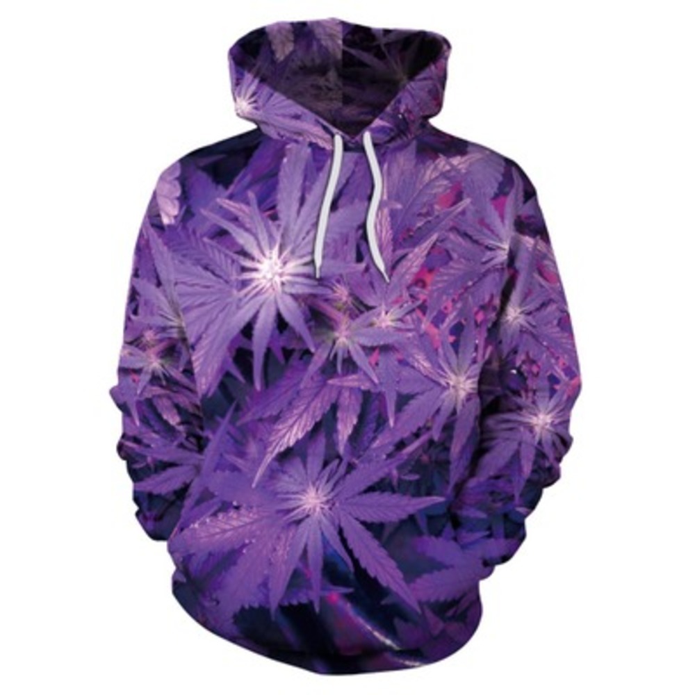 

2019 new European and American leaves digital printing loose hooded sweater