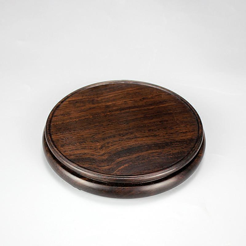 

7.5-22cm Diameter Ebony Ming Style Base Craftwork Solid Wood Base Flower Vases Stone Jade Teapot Aquarium