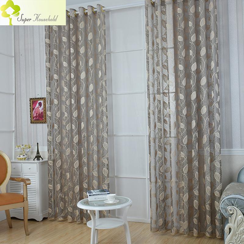 

Beautiful Curtain Rustic Leaf Tulle Curtains For Living Room The Bedroom Window Curtain Kitchen Drapes Roman Curtains Blinds, Photo color