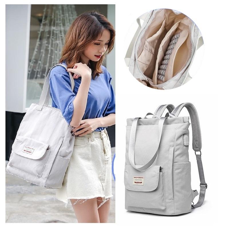 

Waterproof Stylish Laptop Backpack women 13 13.3 14 15 15.6 inch Korean Fashion Oxford Canvas USB College Back pack bag female, Black