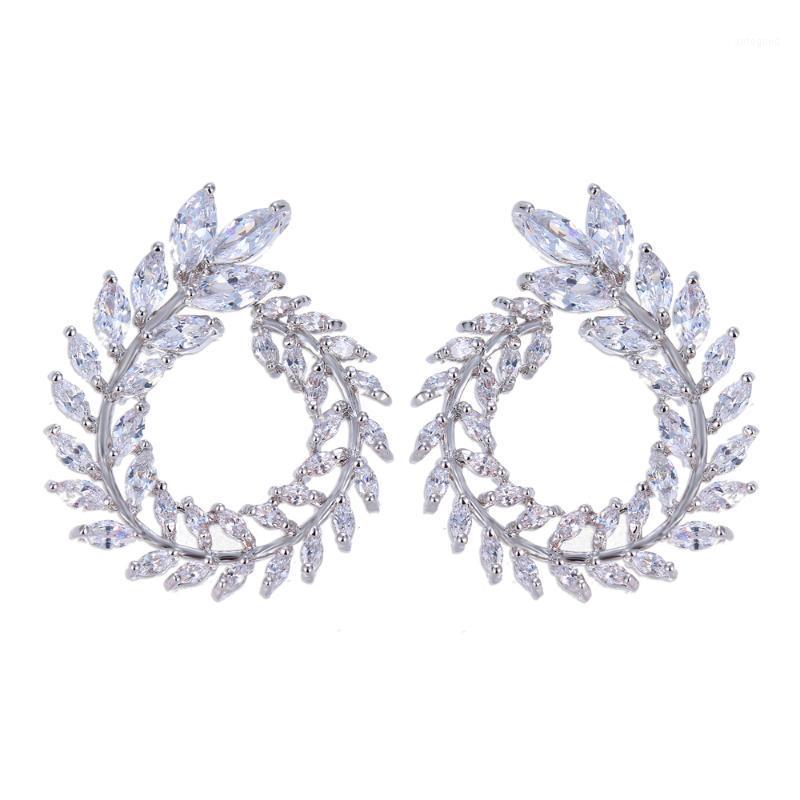 

Stud Emmaya Women Earrings High Quality Clear Color Cubic Zirconia Stone Flower Earring Factory Price1