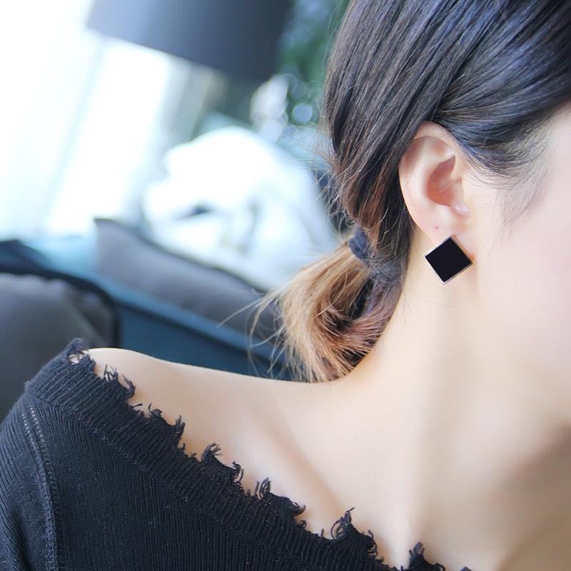 

style earrings Titanium Steel rose gold color Women fashion simple Elegant Earrings