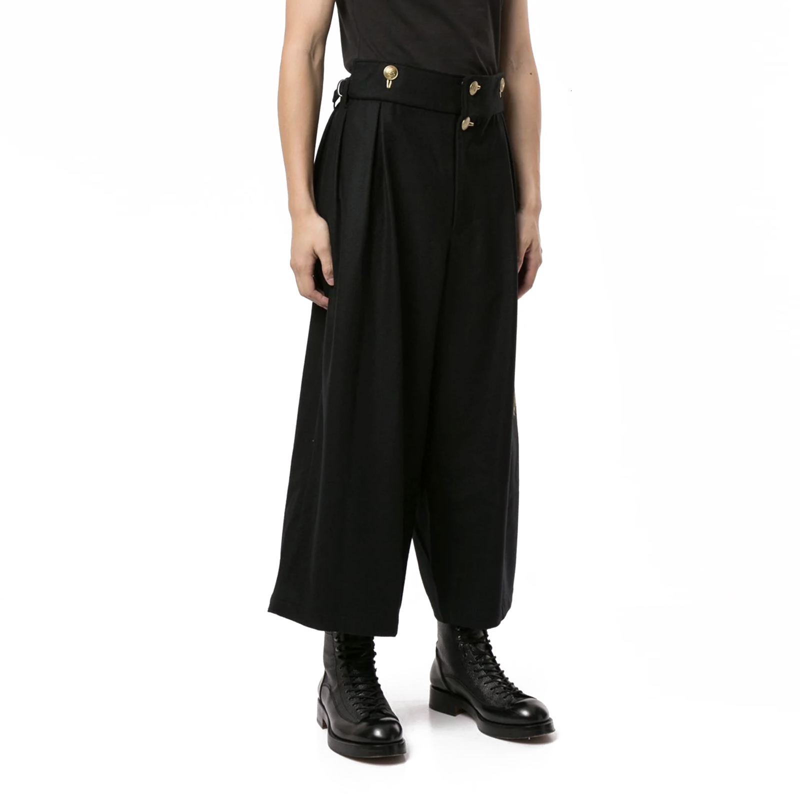 

2021 S-6xl!! New Male-branded with Gold Buckle Wool Pants 62IX, Black