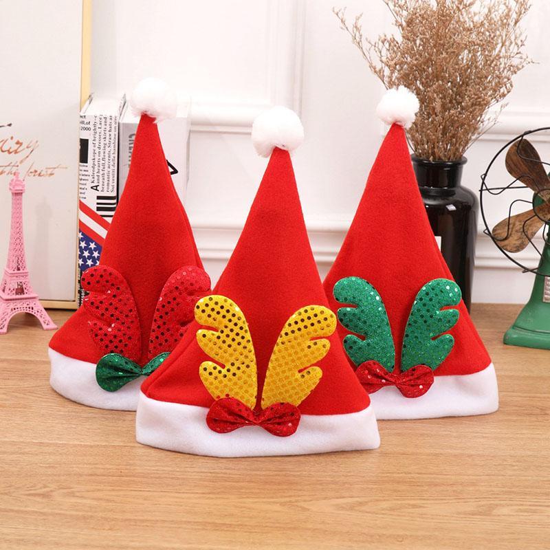 

10 Pcs Red Antler Christmas Hats Xmas Merry Chiristmas Party Supplies Hats Christmas Decorations for Home for Children Kids 20181