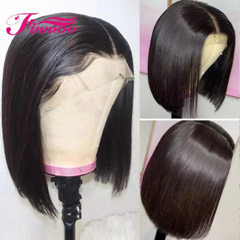 

180% Density Natural Color Part Lace Front Wig Straight Bob Human Hair Wigs For Black Women Brazilian Remy Hair Pre Plucked, As pic