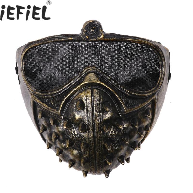 

Japanese Anime Masks Women Men Steampunk Gothic Rivet Half Face Covers Halloween Costume Role Playing Carnival Cosplay Rave Prop