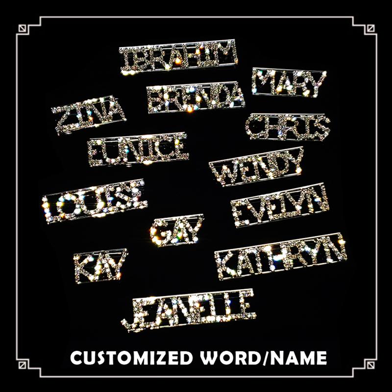 Pins, Brooches English Letters Lapel Pin Name & Word Brooch Bling Rhinestone Badge Handmade Unique Gift-image-750656107