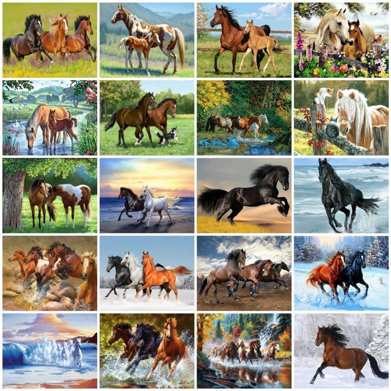 

AZQSD Diamond Painting Horse Full Square Diamond Embroidery Animals Picture 5D Diy Mosaic Rhinestone Home Decoration1