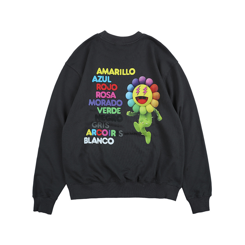 

2021 Male Fall Winter Sun Flower Printing New Hoodie Clothes 98Q3, White