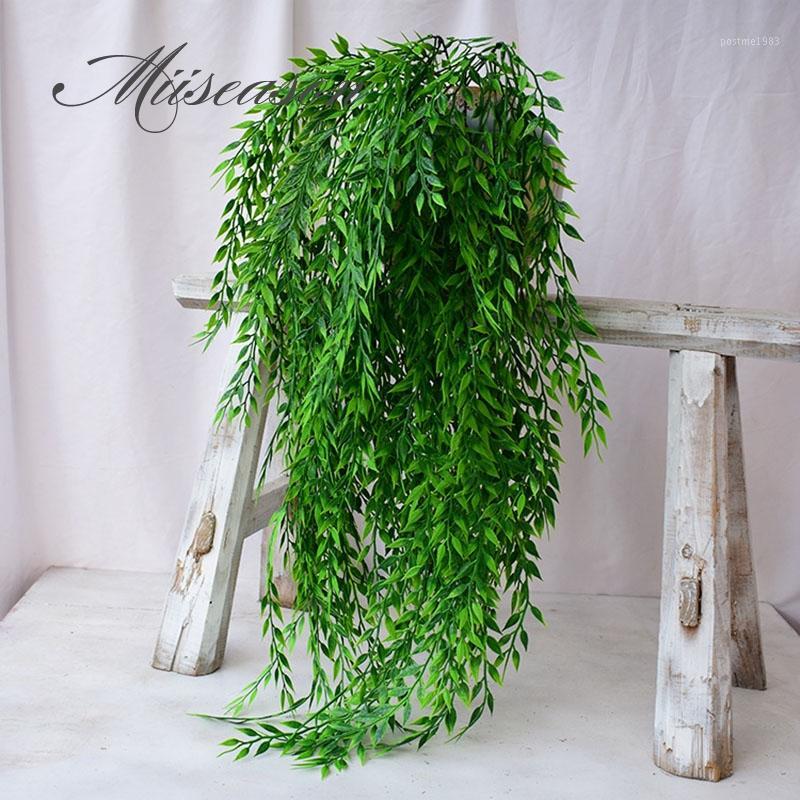 

52cm/90cm 5 forks green Hanging Plant Artificial Plant Willow Wall Home Decoration Balcony Decoration Flower Basket Accessories1