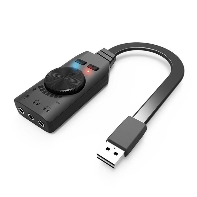 

GS3 Virtual 7.1 Channel Sound Card Adapter USB 3.5mm Headset for Notebook