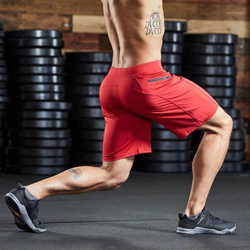 

Men Running Shorts Gym Fitness Training Quick Dry Beach Short Pants Male Summer Zipper Sports Workout Sweatpants 2020 New1, Black