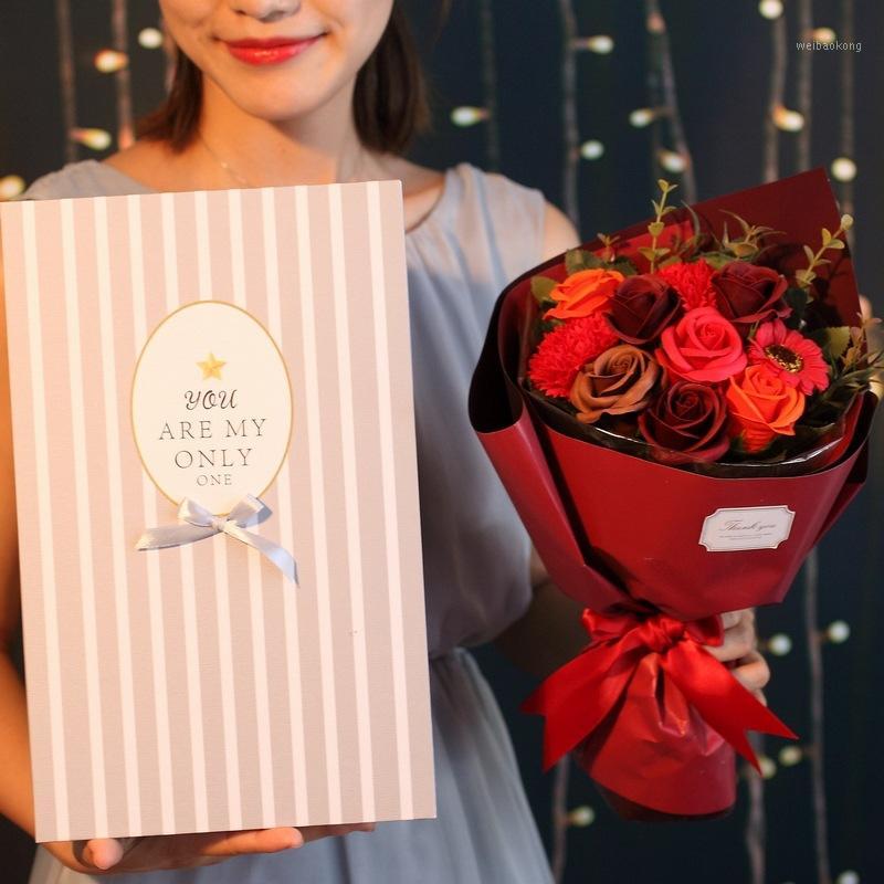 

Fake Soap Flowers Bouquet Gift Box Mother's/Teacher's Day Birthday Gift Valentine's Day Rose Artificial Flowers for Party Decor1, Style 8