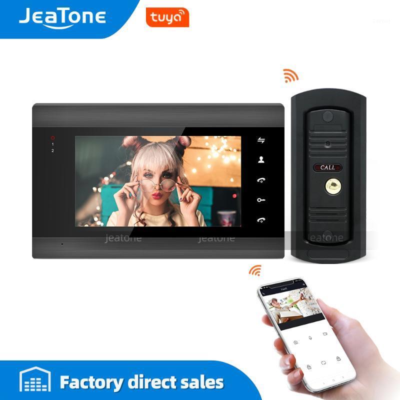 

Jeatone WiFi Tuya 7''Black Video Door Phone Intercom System with 720P/AHD Wired Doorbell Camera Remote Unlock Motion Detection1