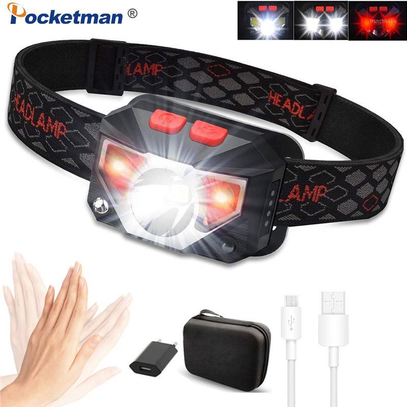 

Mini Powerful LED Headlamp T6+COB LED Rechargeable Body Motion Sensor Camping fish Head Light Torch Lamp With USB1