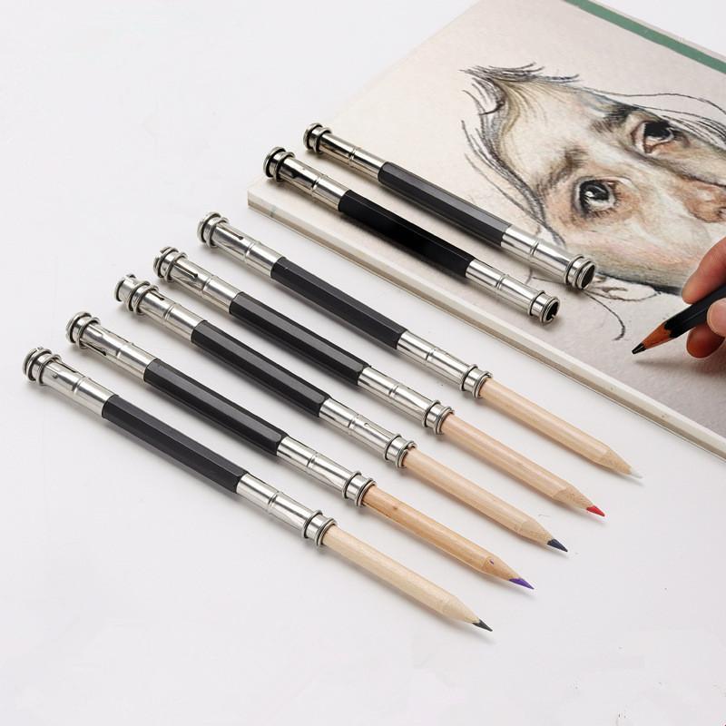

1 Pcs Adjustable Dual Head Head Pencil Extender Holder Sketch School Office Painting Art Write Tool For Writing Gift1