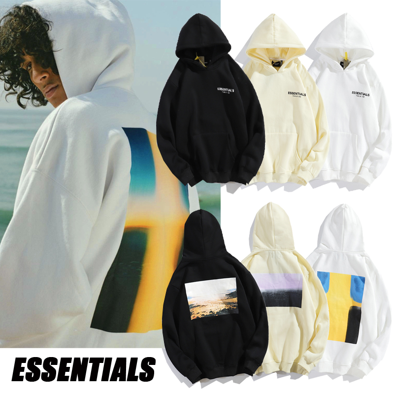

2020 20SS FEAR OF GOD Essentials FOG Fleece Pullover Hoodies Couple Fashion Black Hooded Sweatshirt women man designers clothes M-XXL
