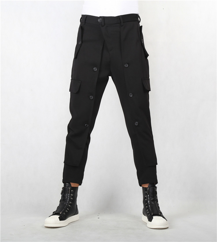 

2021 S-5xl!! New European American Style of Fashion Nine-point Men Hare Slim Occasional Men's Pants LSNZ, Black