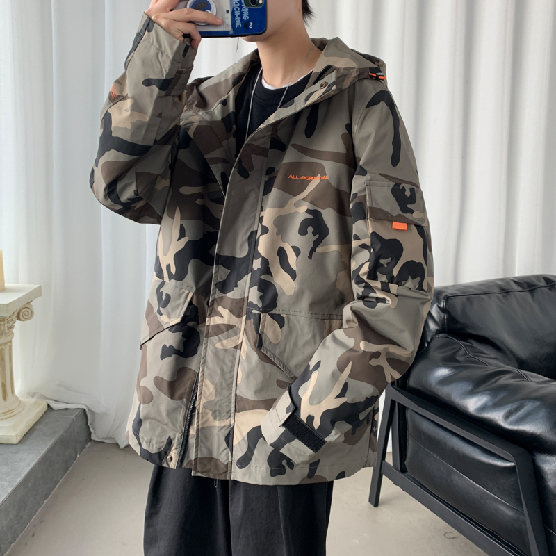 

2021 New Spring Fashion Street Male Workwear Pilot Camo Men's Jacket 4gfb, Black