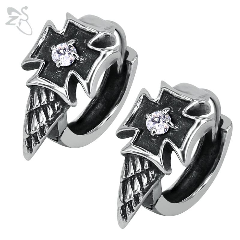 

Small Circle Hoop Earrings Aros With Stones Female Male Round Men's Earring Piercings Stainless Steel Silver Color Punk Jewelry