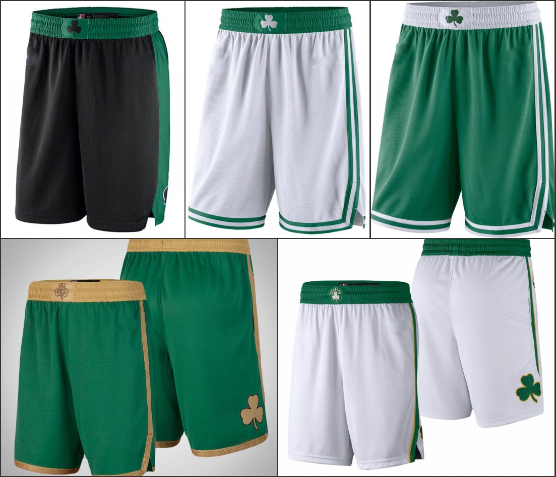 

BostonCelticsMen Kelly Green Black White Green swingman basketball Shorts