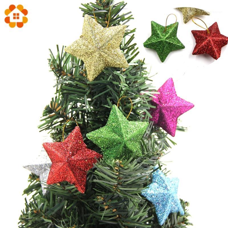 

6PCS/Lot 5CM DIY Gillter Stars Christmas Pendant Ornaments DIY Craft Kids Gift Xmas Tree Ornament Christmas Party Decorations1
