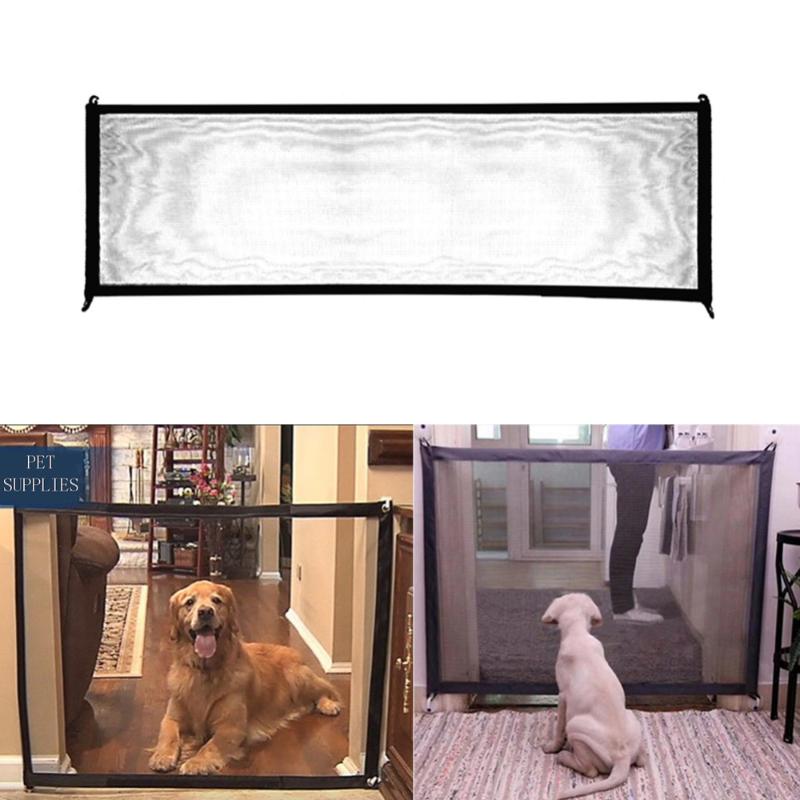 

Dog Gate Folding Mesh Pet Gate For Dogs Safe Guard and Install Pet Dog Safety Enclosure Fences Dropshipping