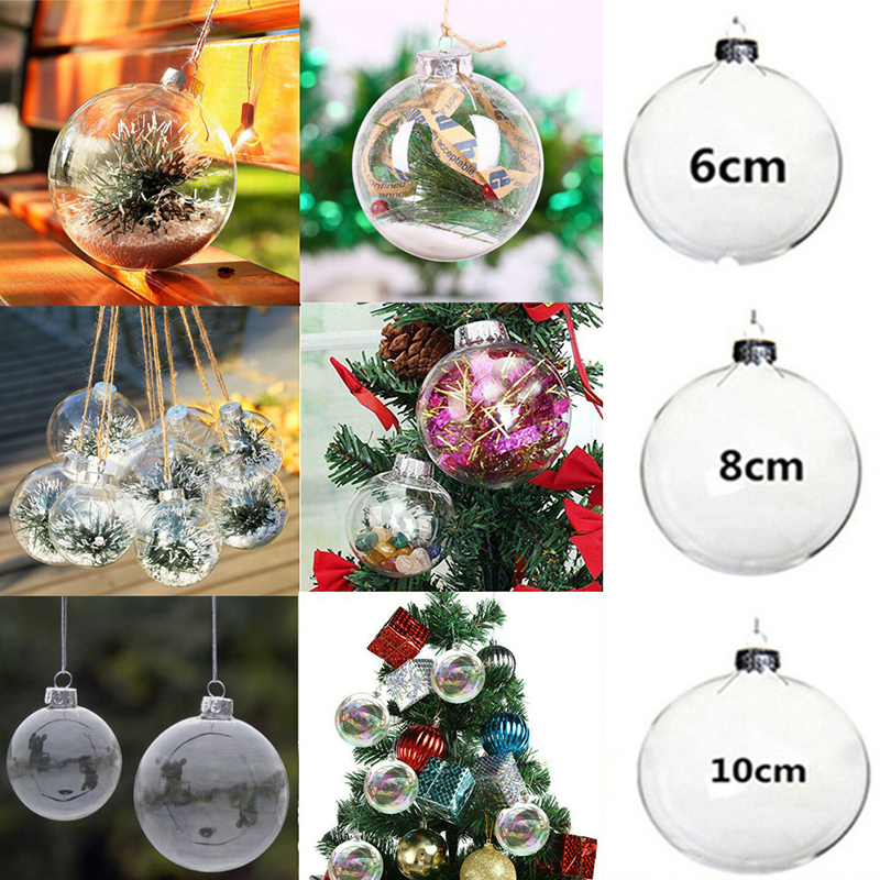 

2021 Clear Balls Fillable Plastic Baubles DIY Sphere Xmas Tree Ornament 6/8/10CM Wedding Bar Christmas Hanging Decorations new
