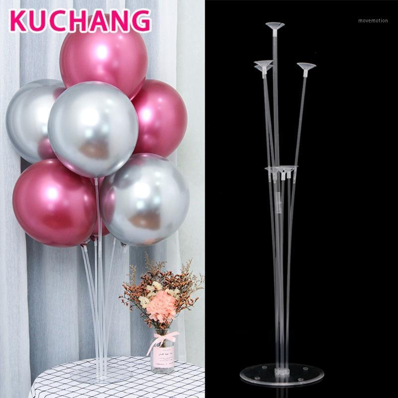 

7 Tubes Balloons Stand Balloon HolderChrome Metallic Confetti Balloons Baby Shower Kids Birthday Party Wedding Decor Supplies1