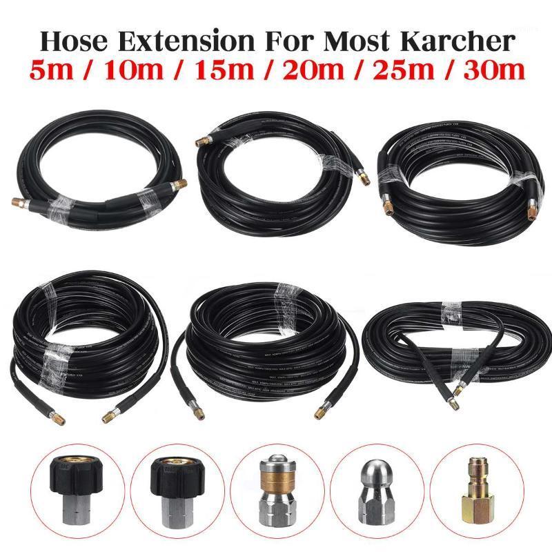 

5m-30m High Pressure Water Cleaning Hose Pipe Cord Pressure Washer Replaced Hose 40MPa 5800PSI With 5xAdapter Black For Karcher1
