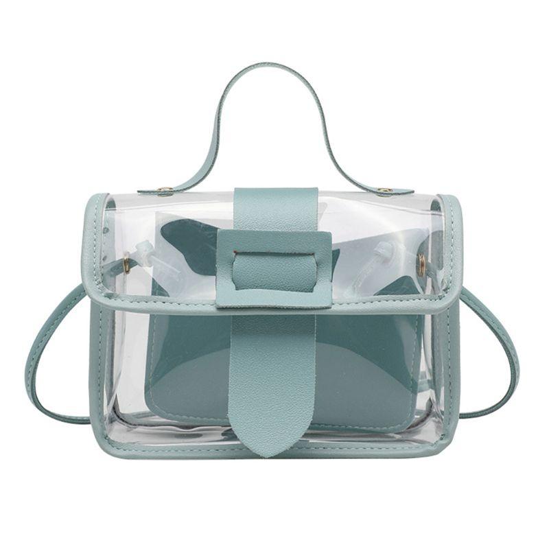 

Women Transparent Small Handbag Shoulder Bag Summer Beach Purse Crossbody Tote, Blue