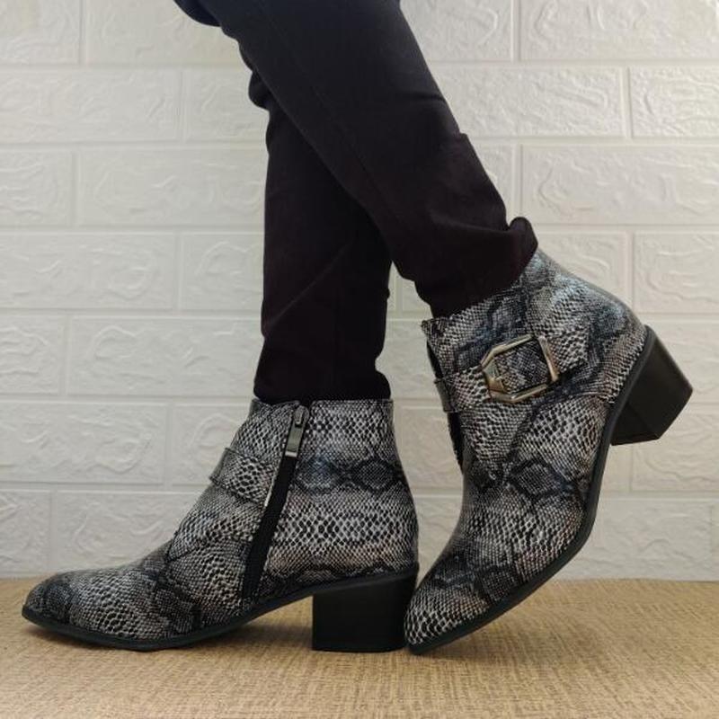 

women ankle boots mid heels pumps shoes woman vintage PU leather pointed toe shoe chaussures femme zapatos mujer sapato D2070, Black