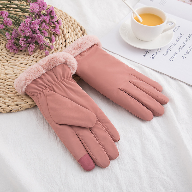 

Women's Winter Velvet Gloves Are Windproof and Warm Black Gloves Leather Fingerless Women Disposible