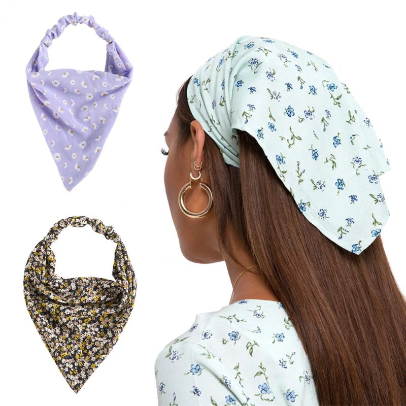 

Floral Print Headband Hair Accessories Women Girls Retro Turban Elastic Hairband Head Wrap Hair Scrunchies Bandage Bandanas