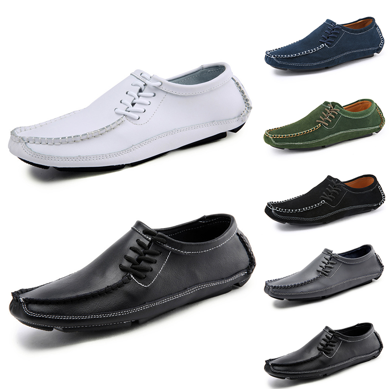 

Top Non-Brand men soft lazy peas shoes white black gray brown fashion outdoor pedal leather handmade casual sneakers, Item #1