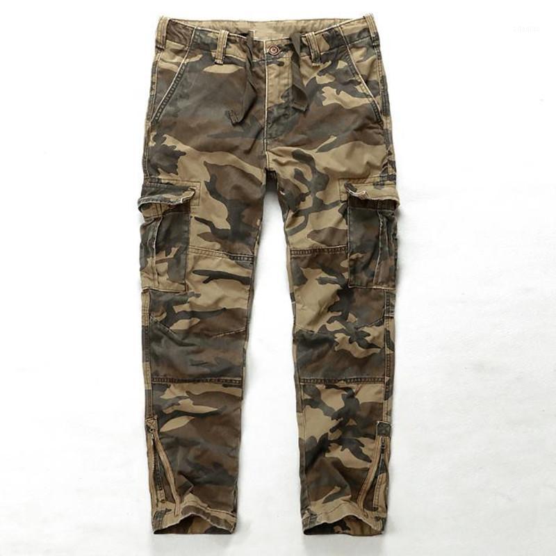 

Men's Camouflage Pants Fashion Loose Cargo Pants Cotton Men Casual Trousers Spring Autumn Mens Plus Size 42 Male Bottoms1, Army green
