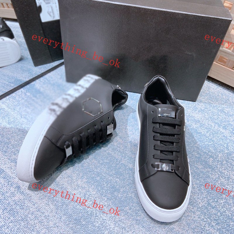

2021 latest Arrive sneakers thick-soled children's Top Stars rivet casual leather men's fashion shoes, Black