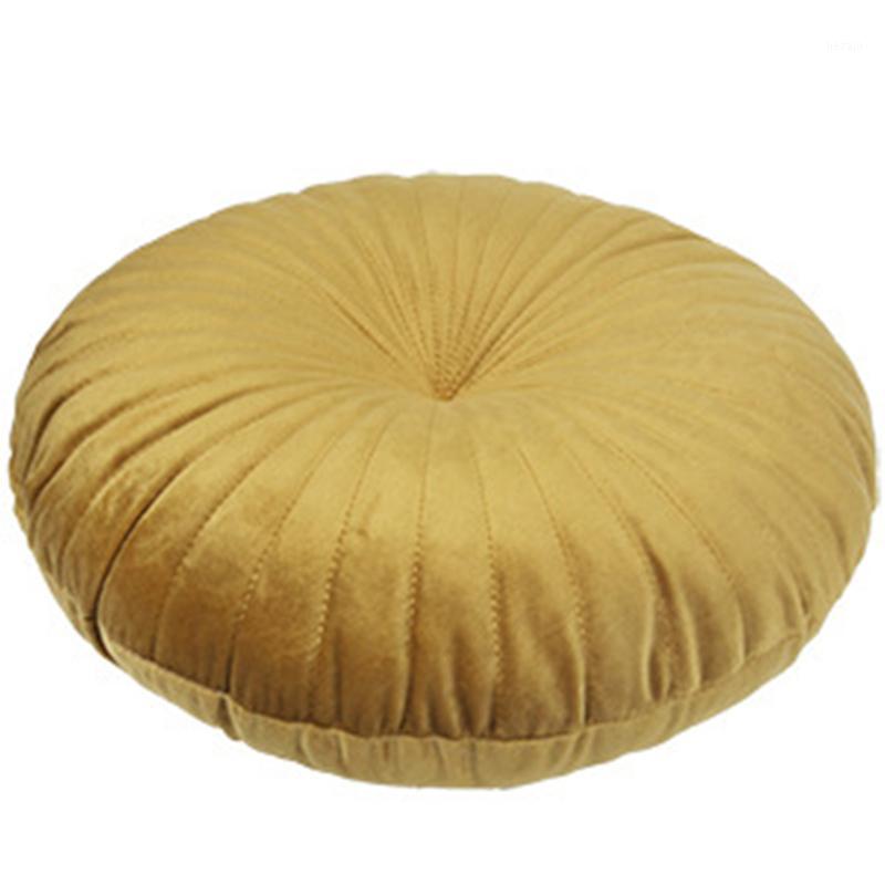 

Yellow Nordic Style Pumpkin Shape Cushion Decorative Seat Pillow Creative Round Velvet Throw Pillow Cushion1