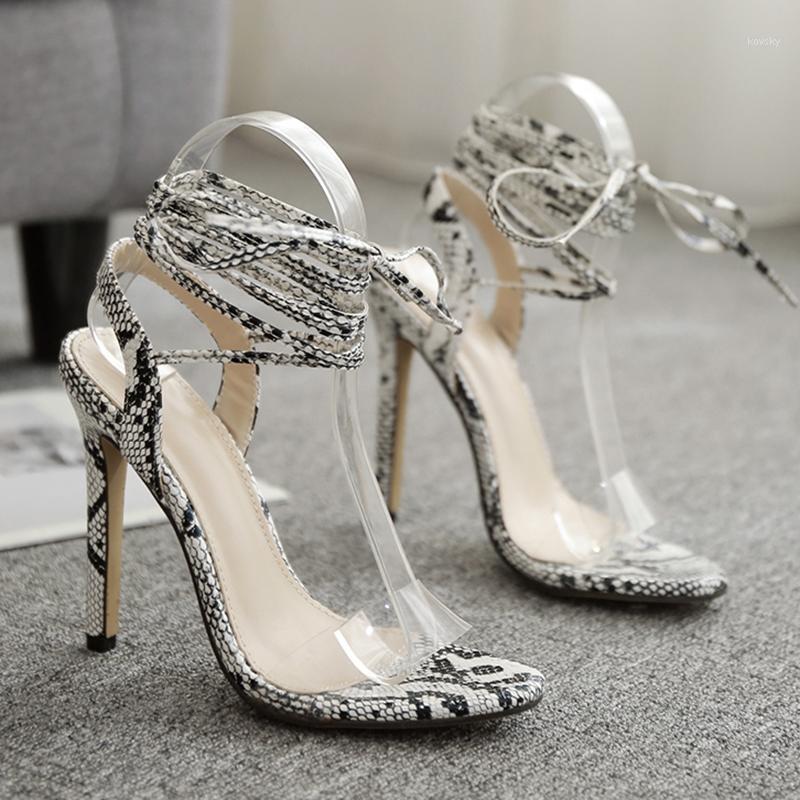 

Ladies Sandals High Heels Sandals High Heels Ladies Non-slip Fashion Shallow Cross Straps Snake1, Snake