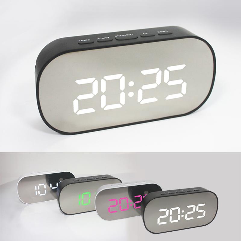 

Other Clocks & Accessories Multifunctional Electronic Clock Bedside Alarm LED Mirror Large Screen Digital Multicolor