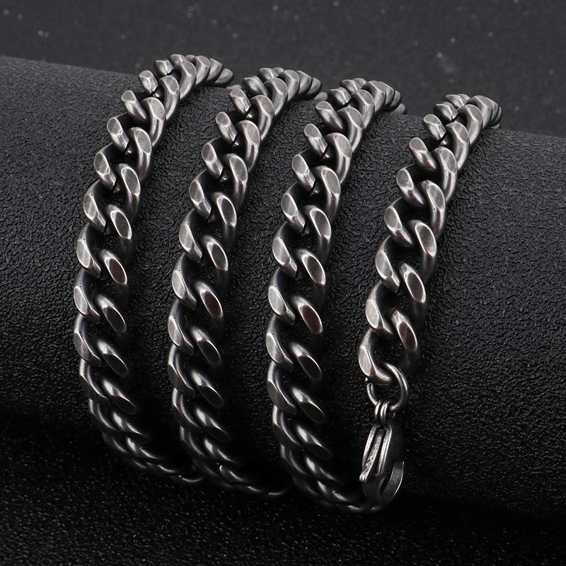 

134g heavy huge 10mm 26'' Vintage black stainless steel Curb Link Chain necklace for Mens gifts jewelry New list