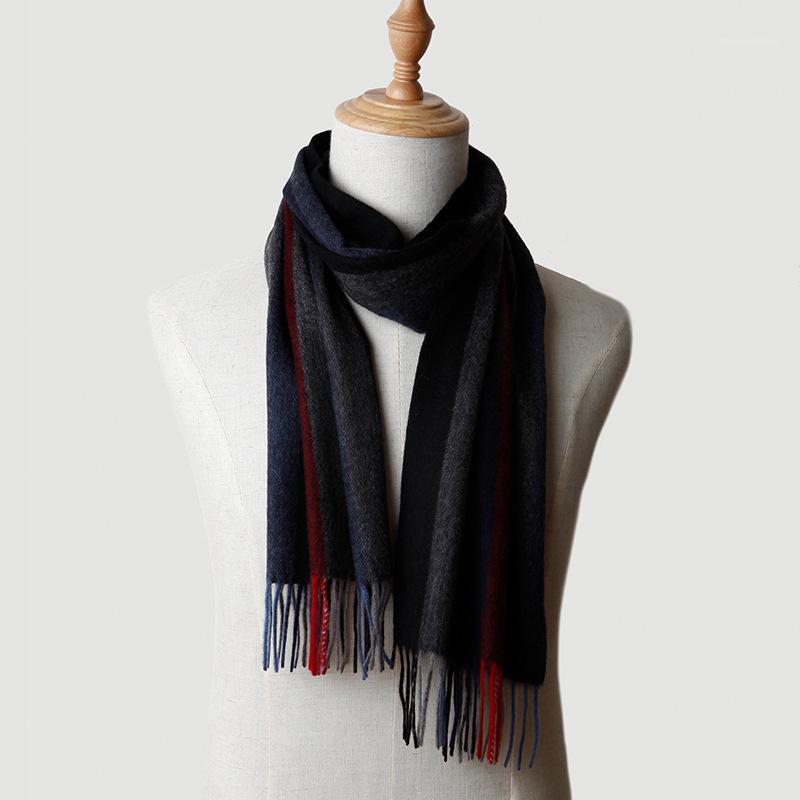 

Men Scarf striped plaid pure cashmere scarf cashmere factory Warm Thick Soft Long wool shawl Inner Mongol1